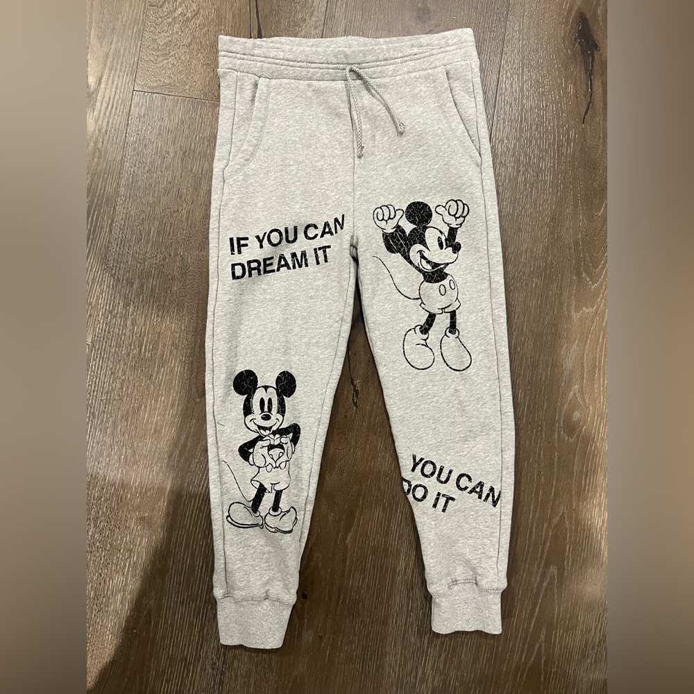 Zara Girls Mickey Mouse Disney grey sweatpants Size: 11/12